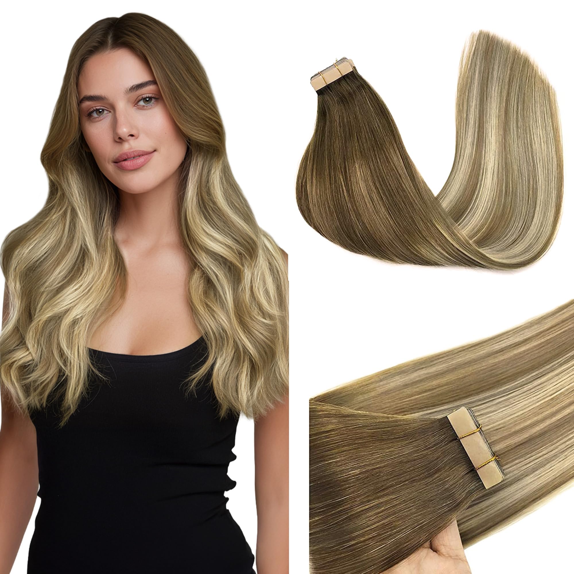 GOO GOO tape-in extensions with seamless skin-weft for a natural look
