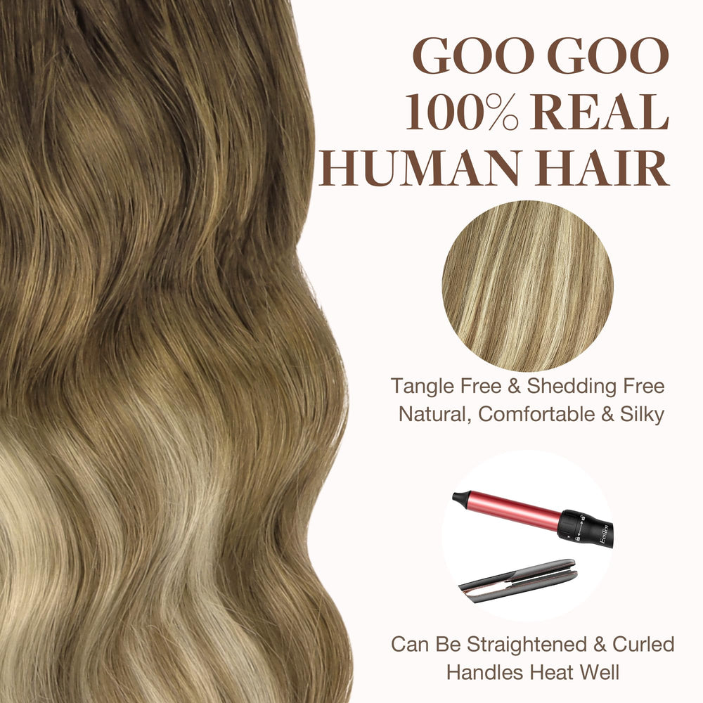 GOO GOO model wearing extensions to illustrate natural integration