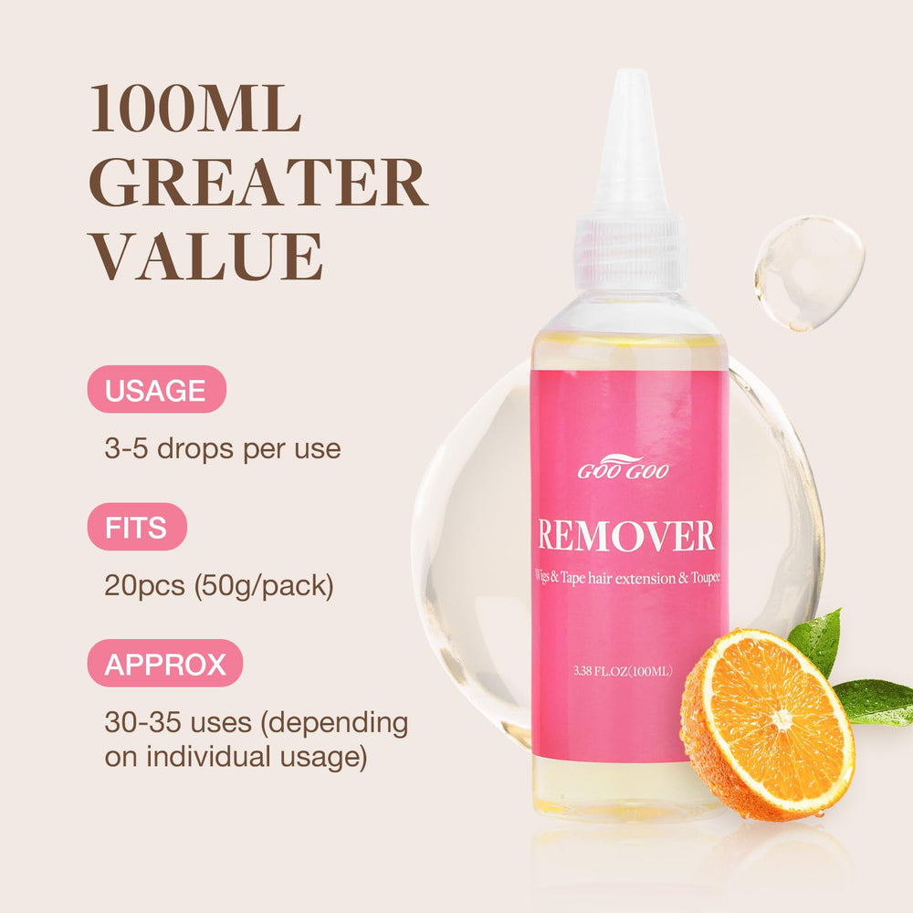 Compact 30ml bottle for portable extension removal.