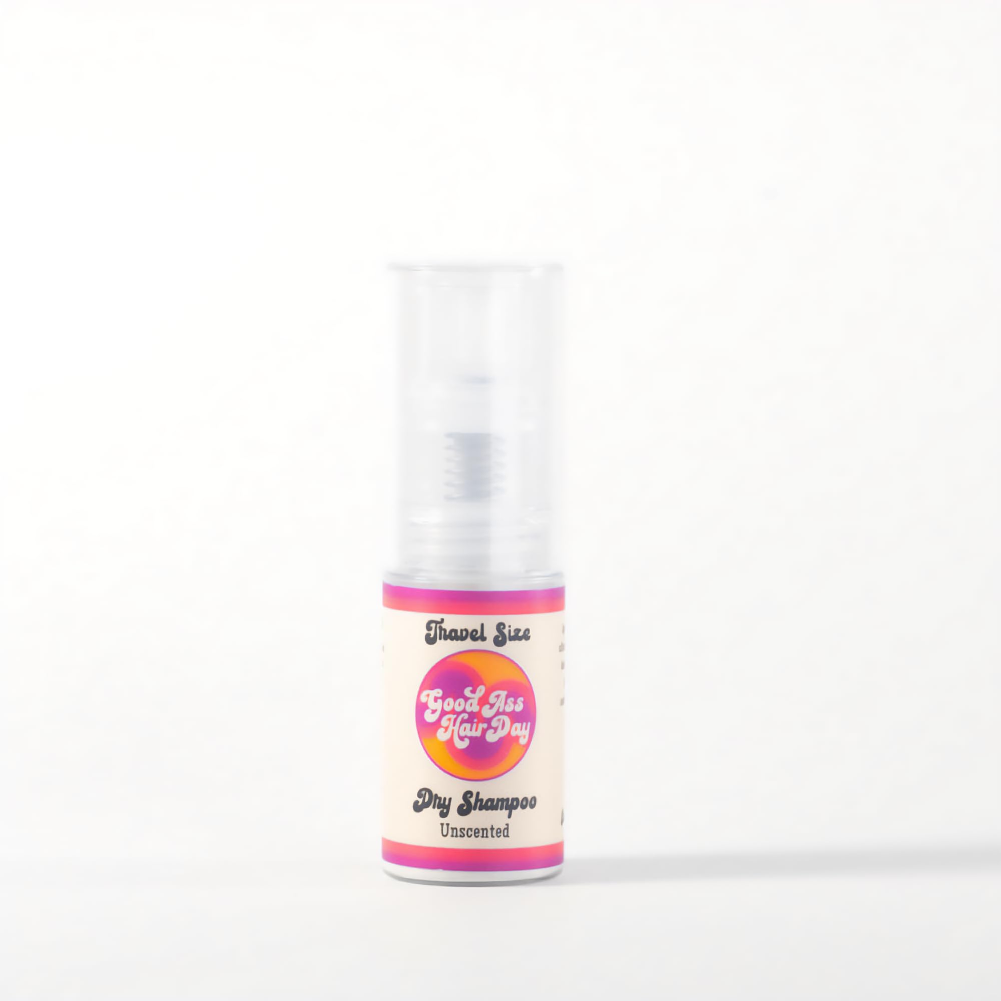 Good Ass Hair Day Dry Shampoo Powder bottle shows talc-free, all-natural refreshment for oil-prone hair.