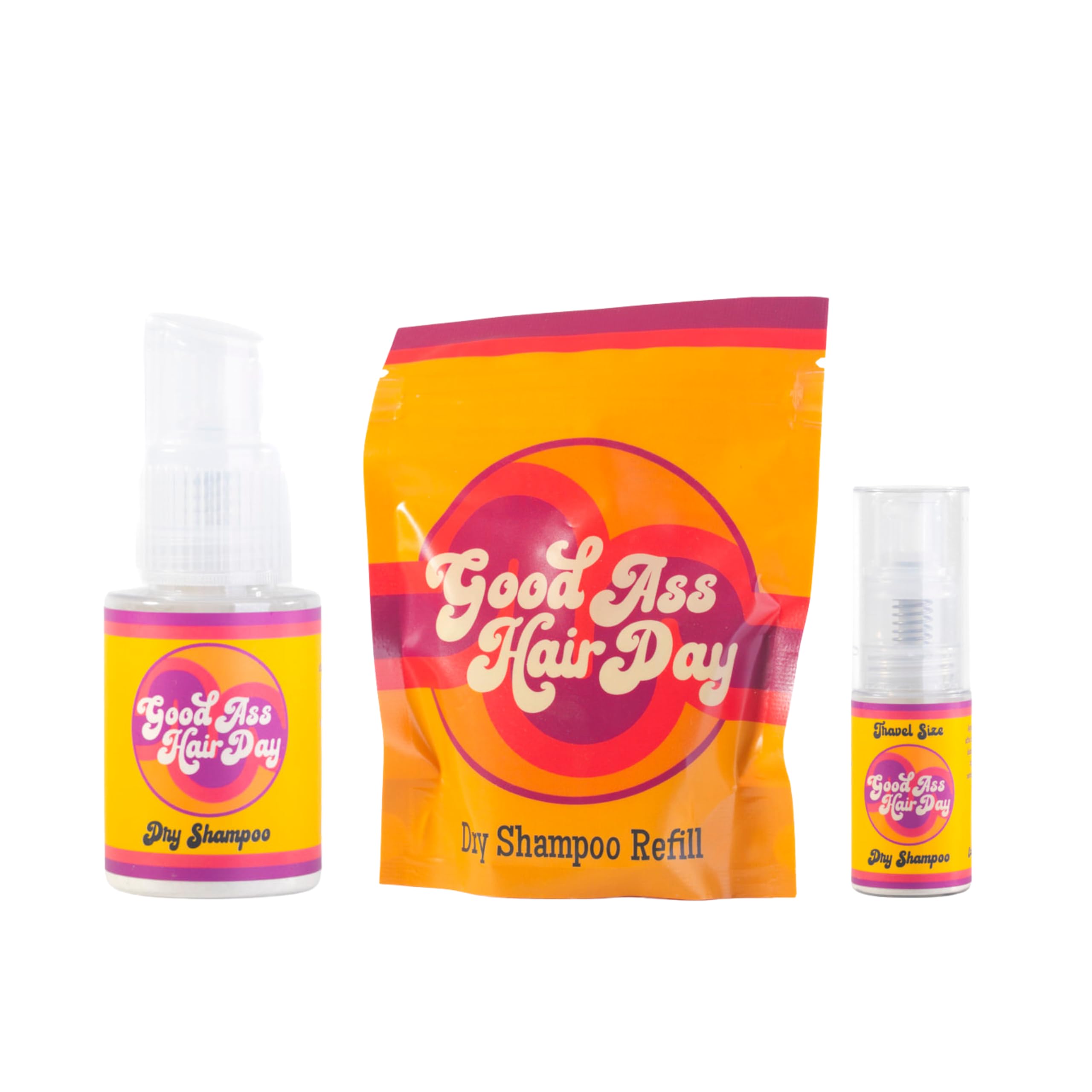 Good Ass Hair Day dry shampoo powder in use during gym bag touch-up.