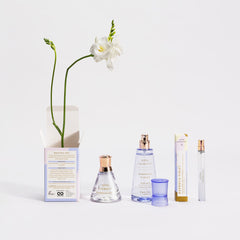 Good Chemistry Magnolia Violet unboxing image shows sleek glass bottle and refined branding.