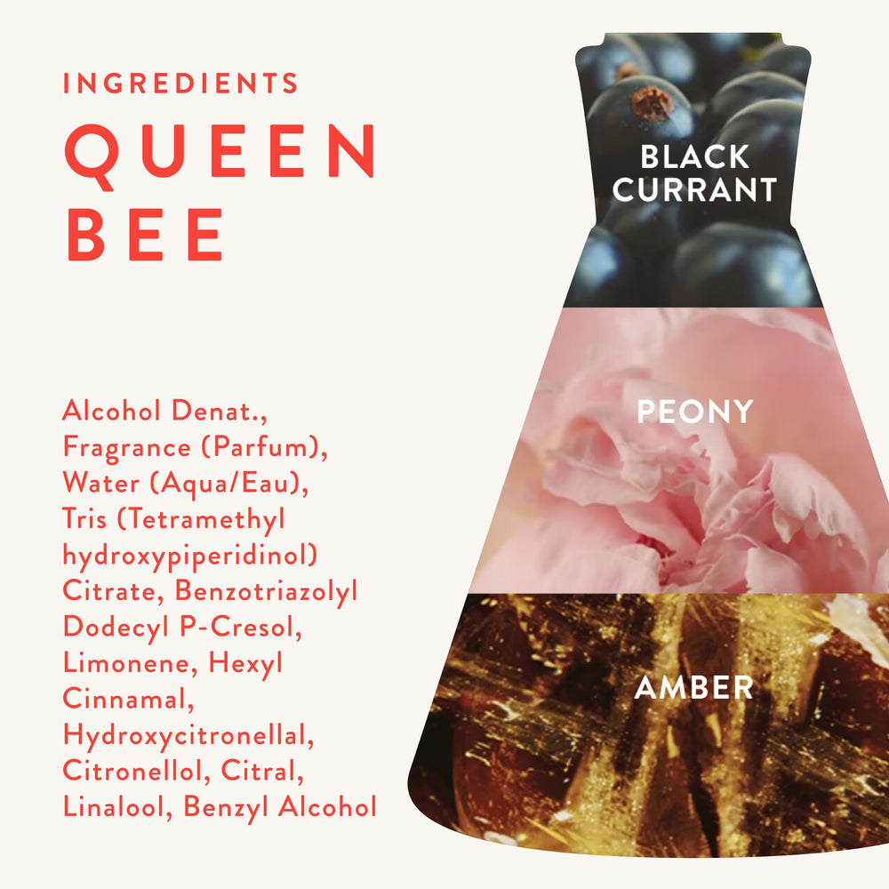 Queen Bee peony note close-up with soft floral hint