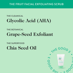 Glycolic acid action on skin surface in Good Clean Goop Fruit Exfoliating Scrub