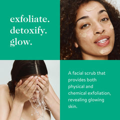 Texture closeup of Good Clean Goop Fruit Exfoliating Scrub with microgranules for refined pores