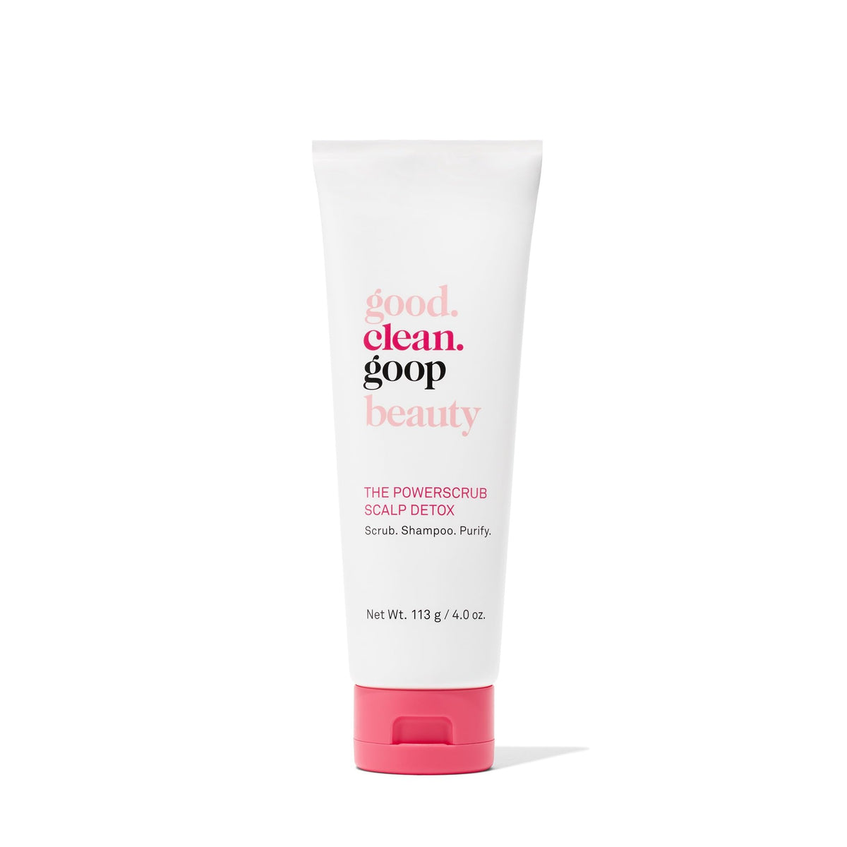 Good Clean Goop Powerscrub scalp detox bottle for purifying treatment on wet hair