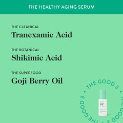 Good Clean Goop tranexamic acid application droplet suggesting brightening