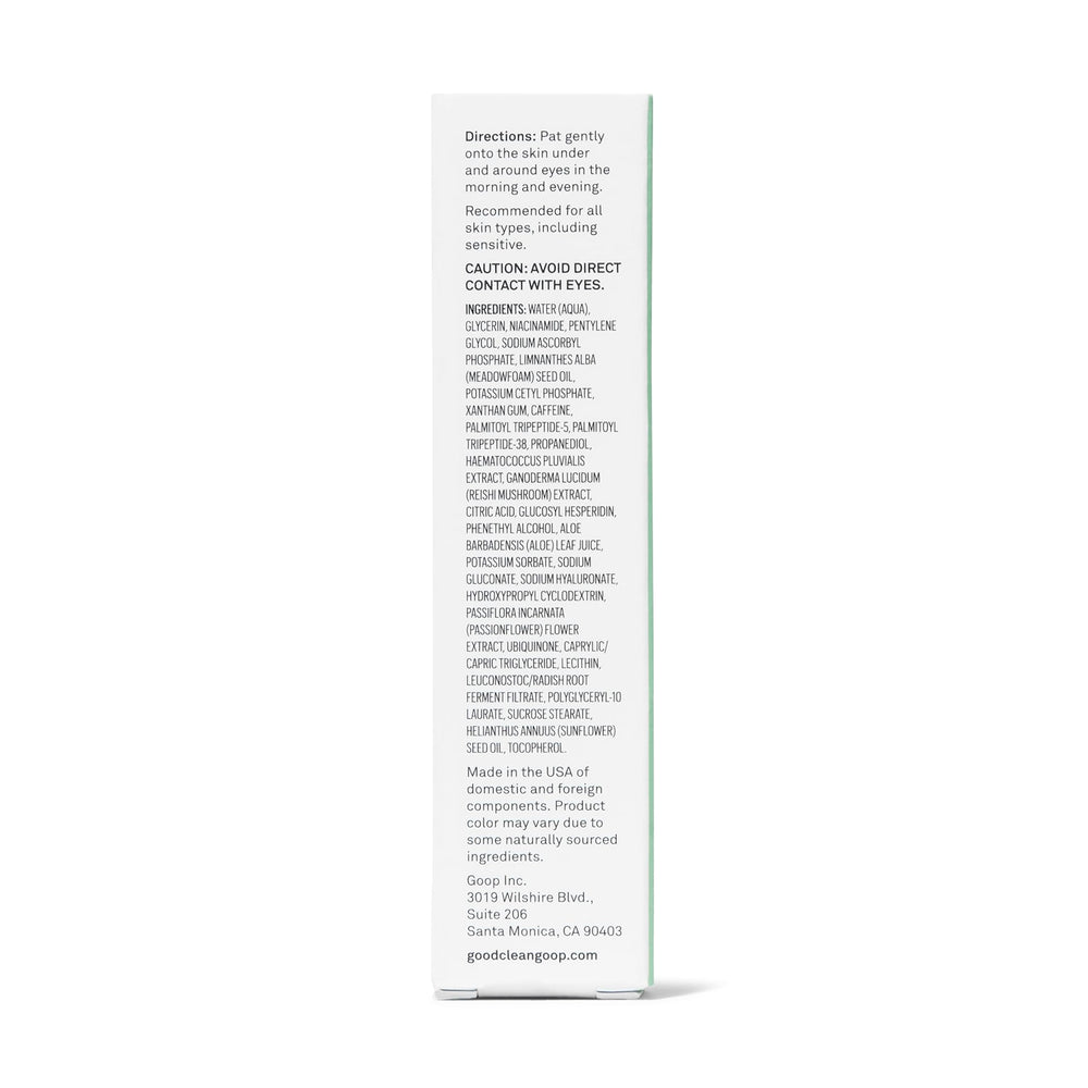 Good Clean Goop Wide-Awake Eye Serum supports brighter-looking under-eye with reduced puffiness