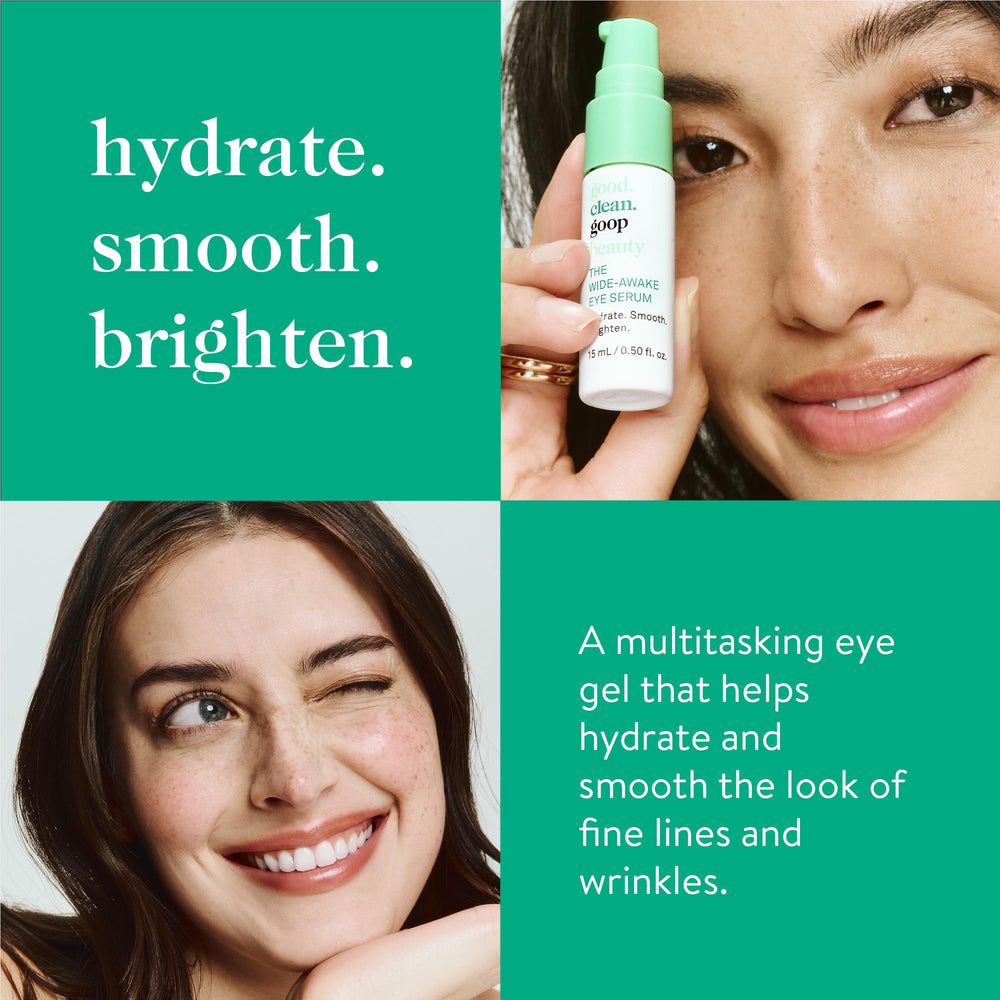 Good Clean Goop Wide-Awake Eye Serum gel texture ready for cooling hydration