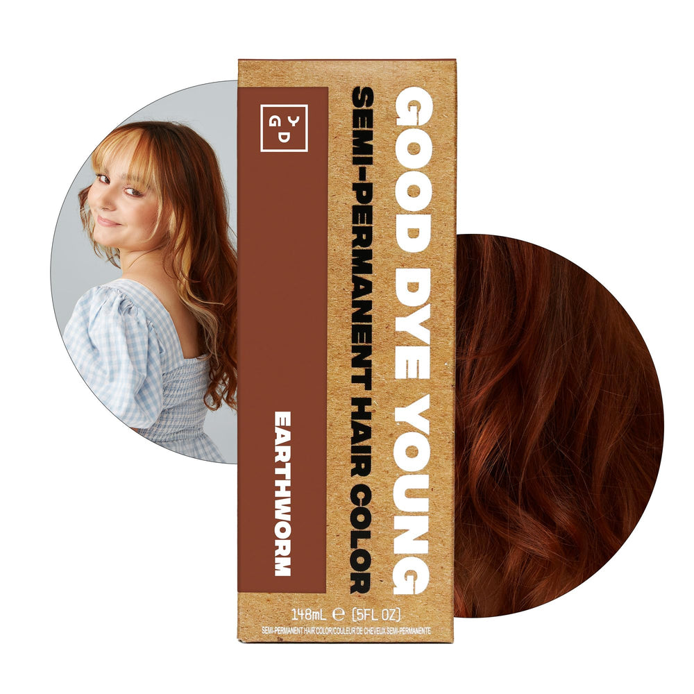 Good Dye Young Earthworm application spread across hair for even color deposition.