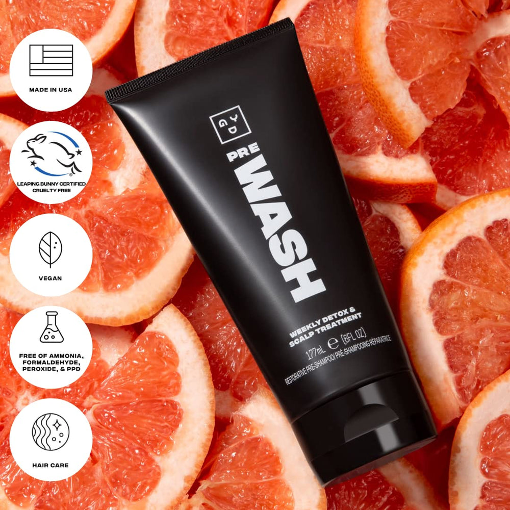 Good Dye Young exfoliating particles close-up for buildup removal.