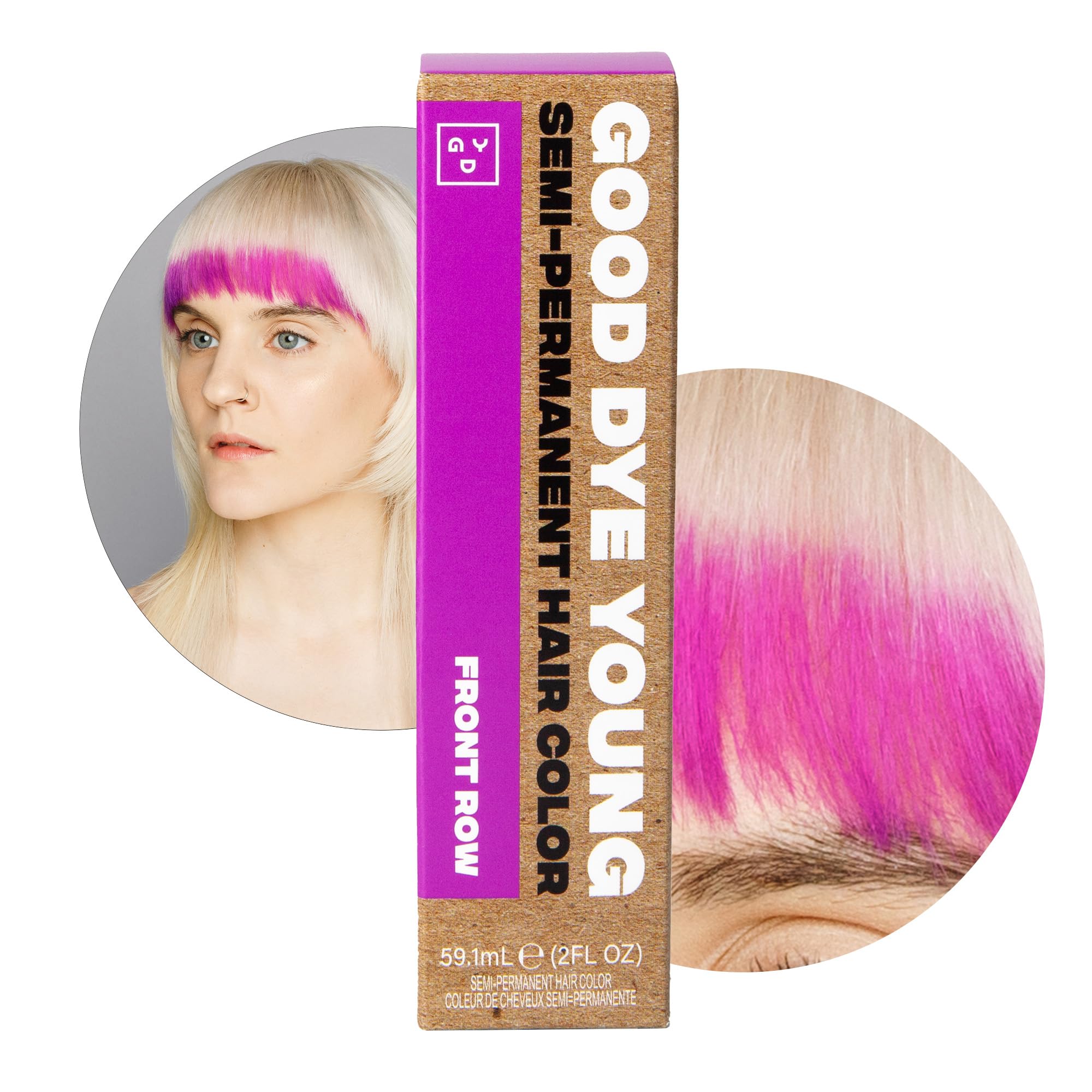 Good Dye Young Front Row Purple bottle close-up showing vibrant color