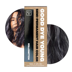Good Dye Young killswitch gray bottle pour showing UV protection and vibrant color deposit.