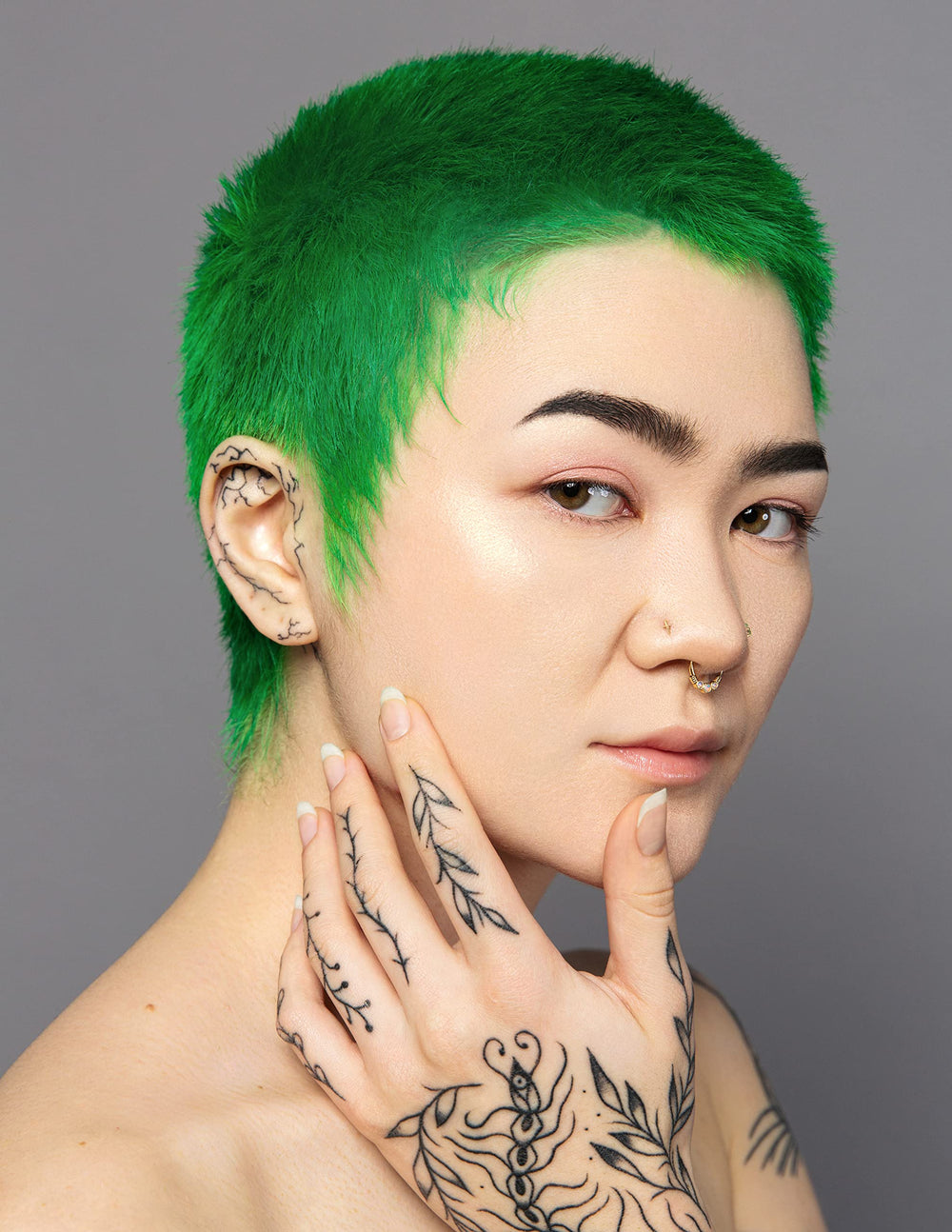 Good Dye Young Kowabunga color swatches displaying vibrant green pigment for testing