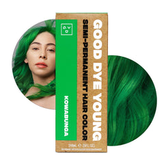 Good Dye Young Kowabunga green dye bottle shows vibrant vegan color.