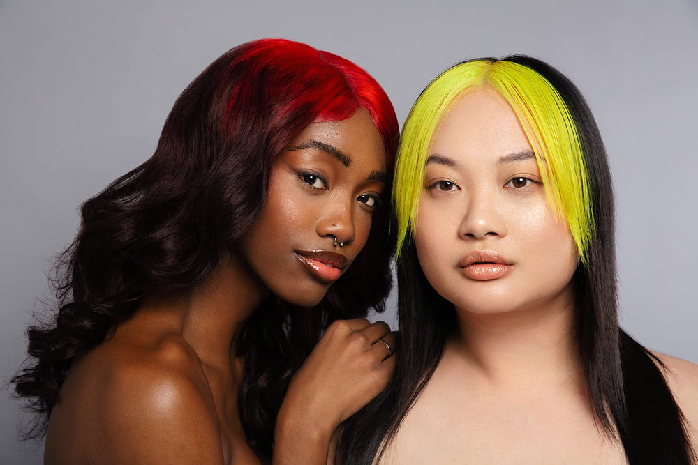 Good Dye Young yellow-hair-look shows color longevity with sun and styling.