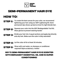 Applying Good Dye Young teal color with gloves for mess-free results.