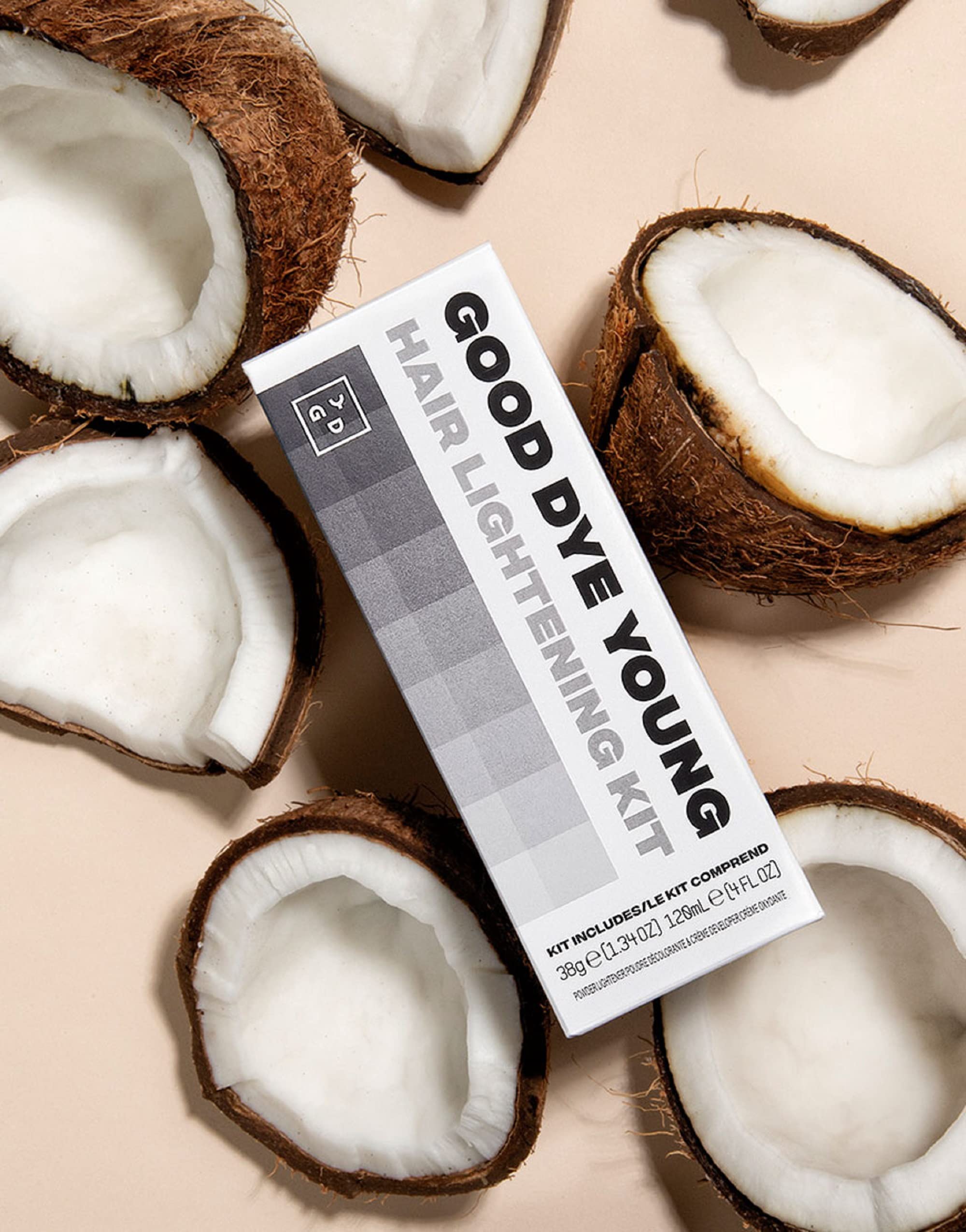 Good Dye Young vegan cruelty-free bleaching kit packaging and branding