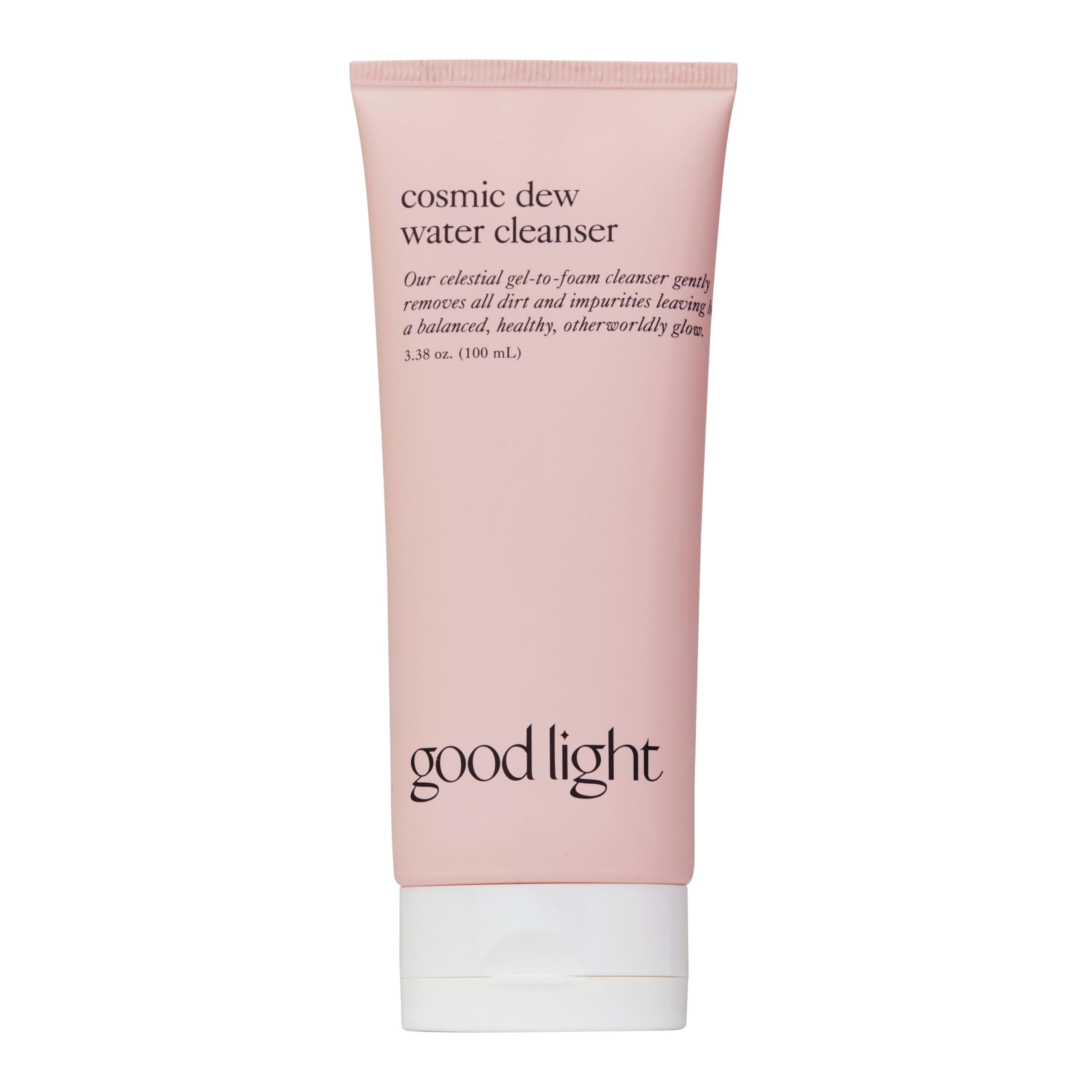 Good Light Cosmic Dew bottle close-up showcasing a hydrating cleanser for sensitive skin.