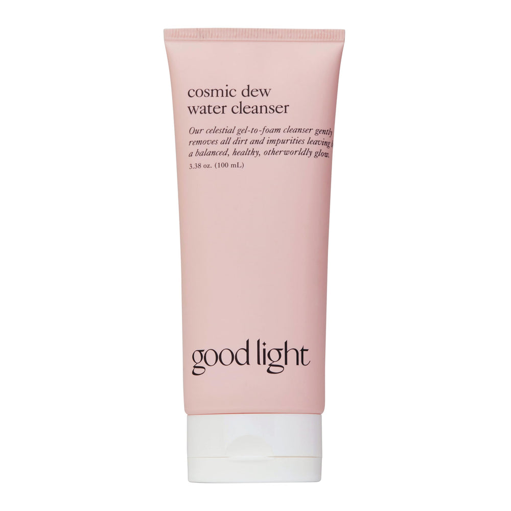 Good Light Cosmic Dew bottle close-up showcasing a hydrating cleanser for sensitive skin.