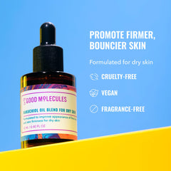 Good Molecules Bakuchiol Oil demonstrates fast-absorbing texture on skin.