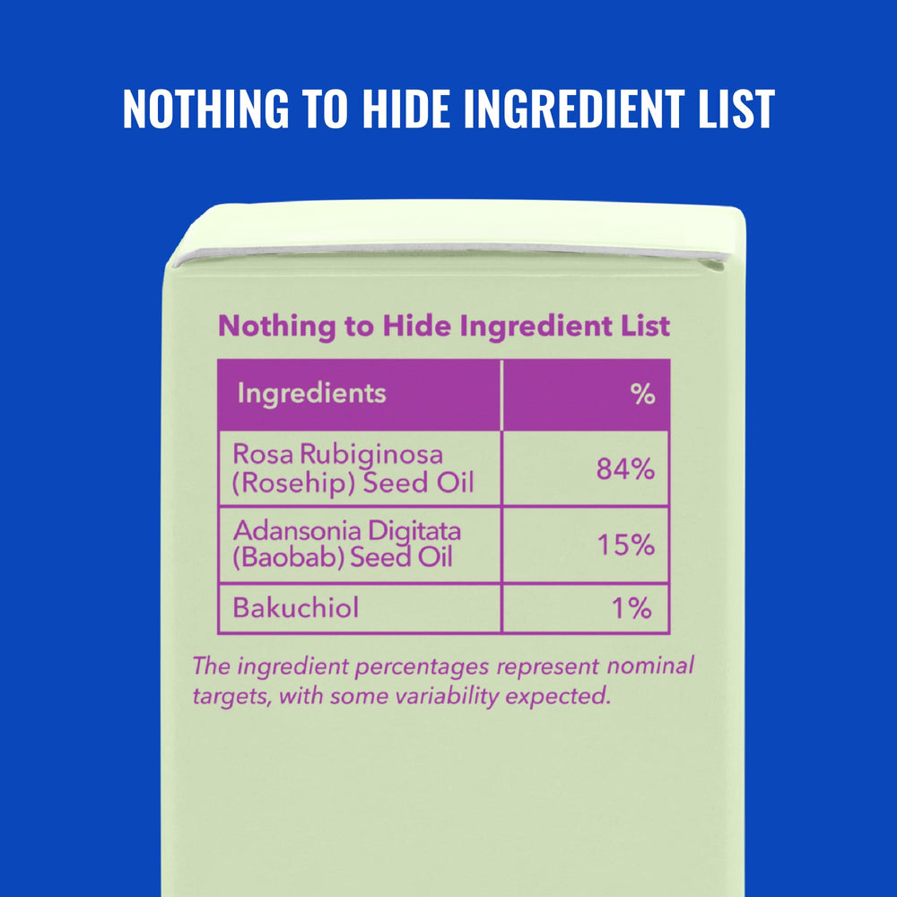 Good Molecules Bakuchiol Oil label front highlights fragrance-free formula.
