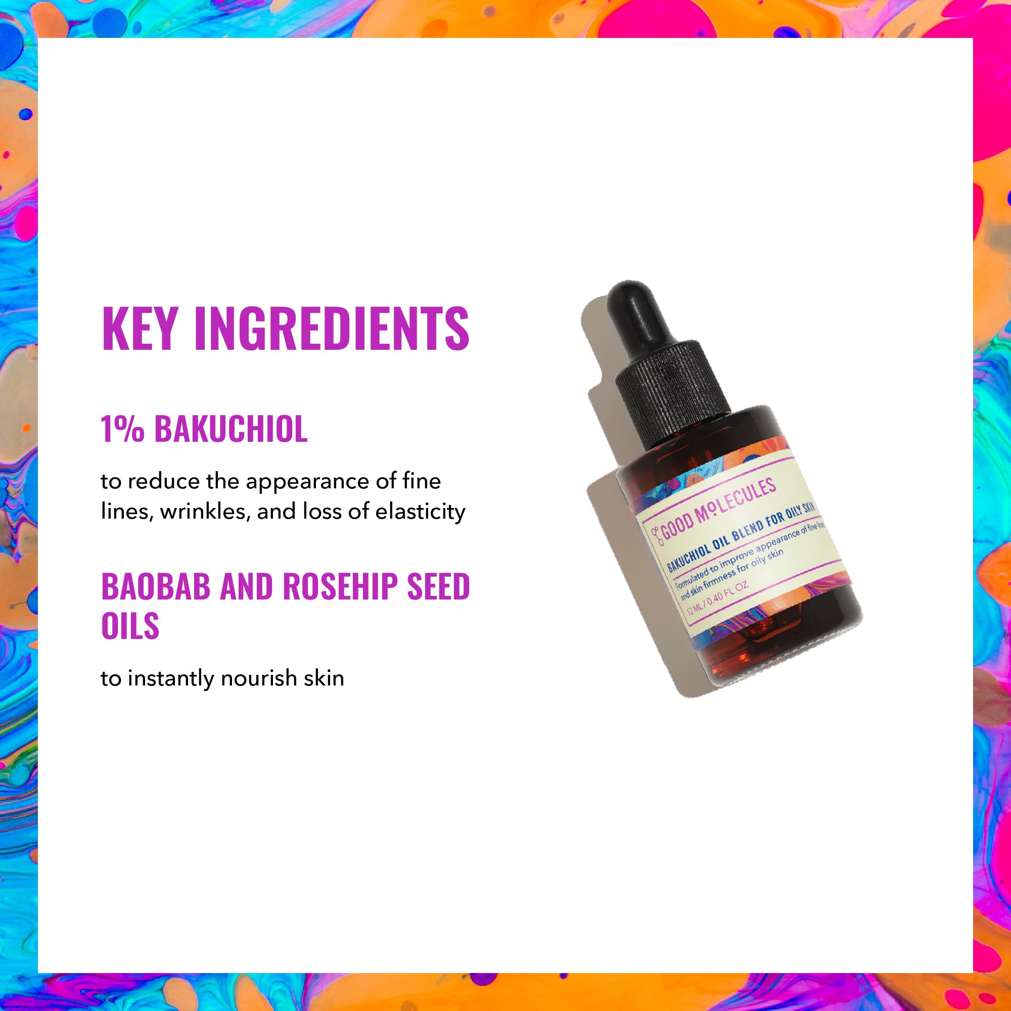 Good Molecules Bakuchiol Oil texture closeup with non-greasy finish.