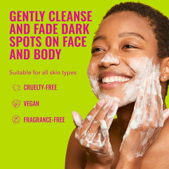 Close-up of Good Molecules Brightening Bar highlighting its soap-free formula for balanced cleansing