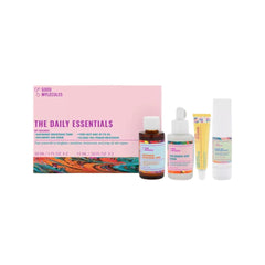 Good Molecules Daily Essentials set bottles for quick morning routine and hydration