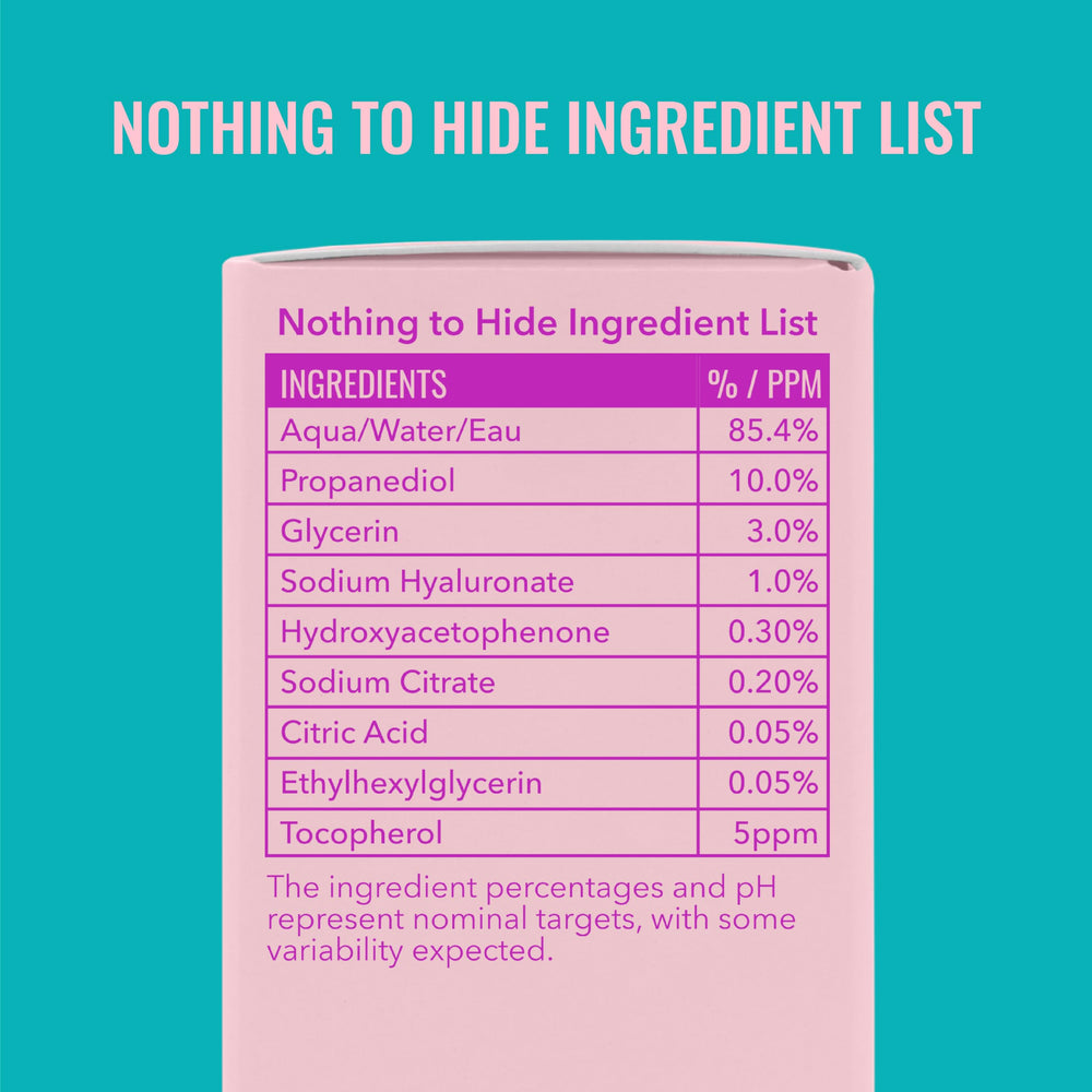Good Molecules Hyaluronic Acid Serum application on hand demonstrates lightweight hydration