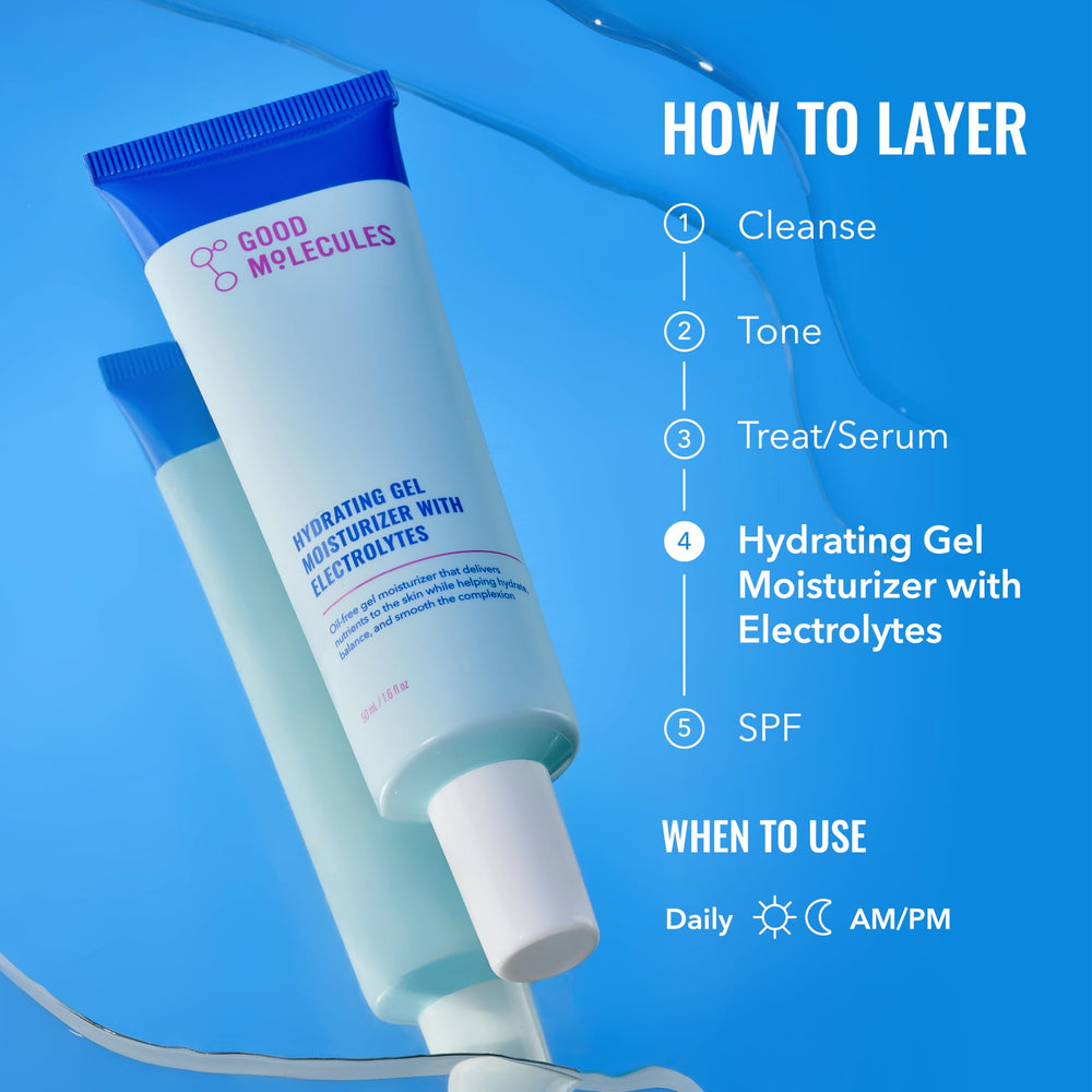 Good Molecules Hydrating Gel Moisturizer pump area demonstrates quick effortless application.