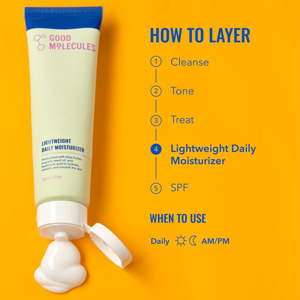 Skin glow and hydration with Good Molecules daily moisturizer