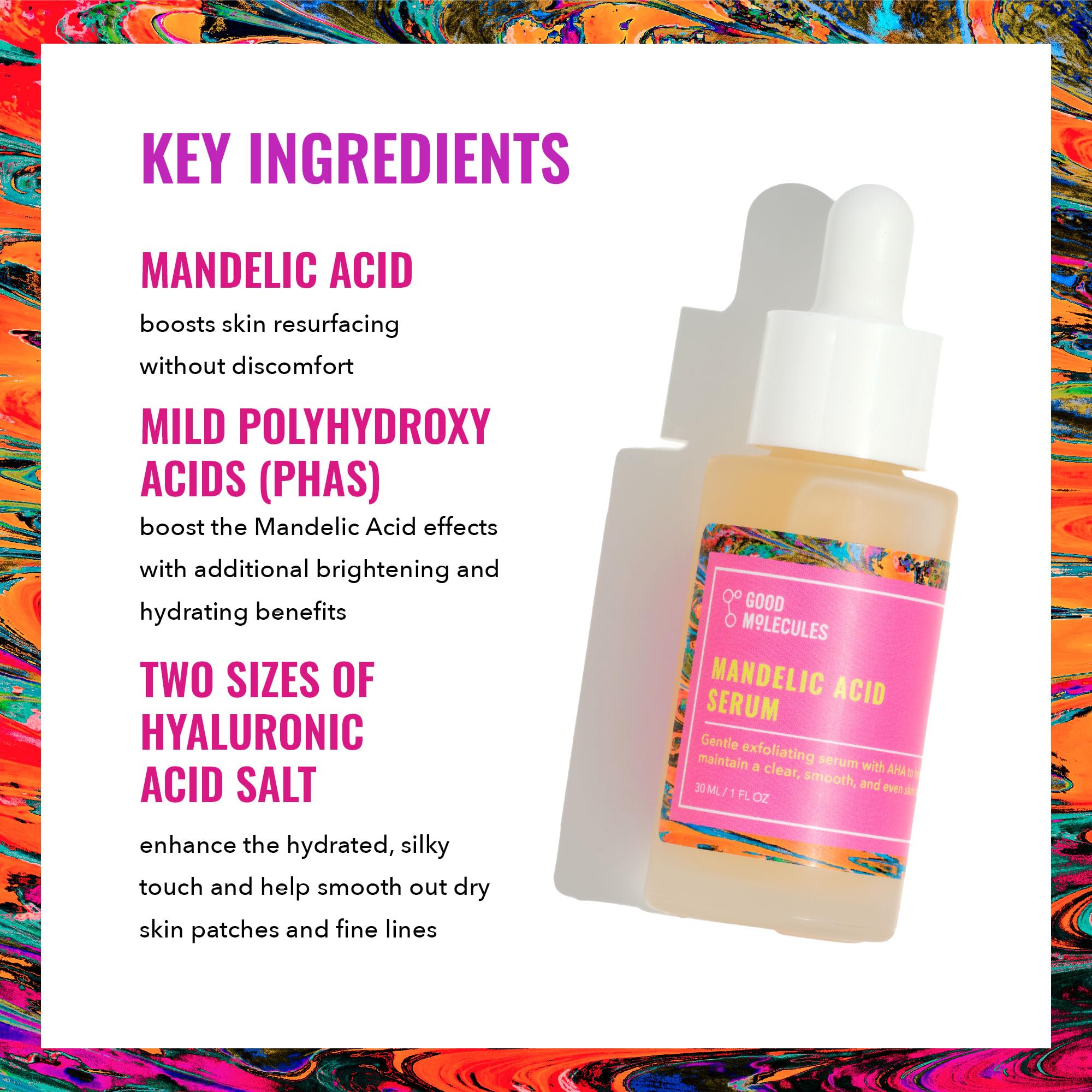 Application scene of Good Molecules Mandelic Acid Serum improving texture.