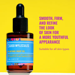 Good Molecules night oil dropper dispensing hydrating serum.