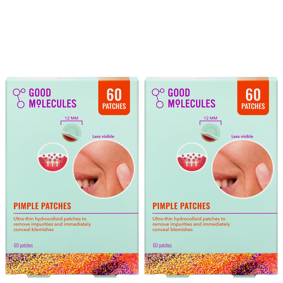 Good Molecules Pimple Patches Pack 120 packaging highlights value and convenient two-pack design.