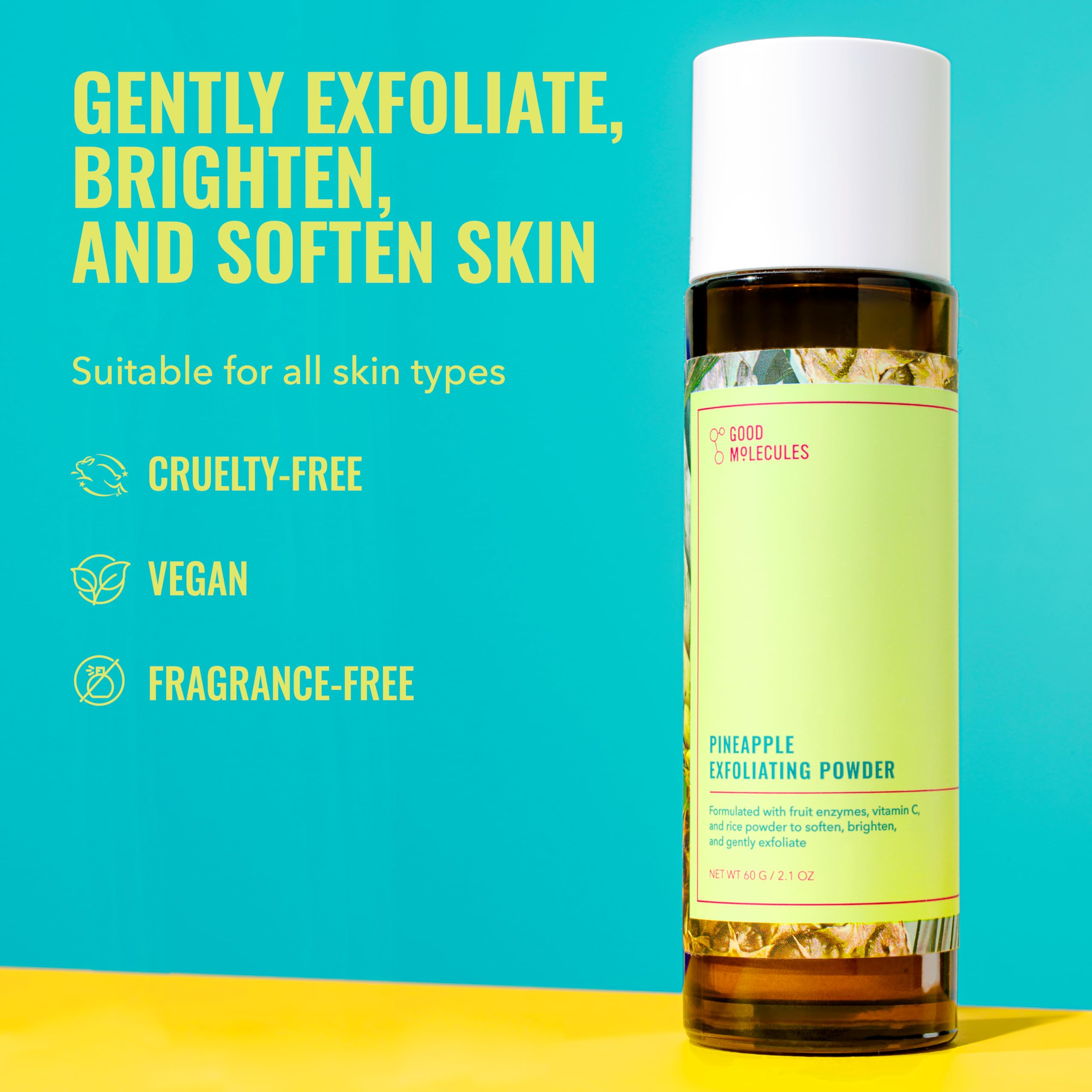 Pineapple Exfoliating Powder pour shows simple mixing to form a creamy foam.