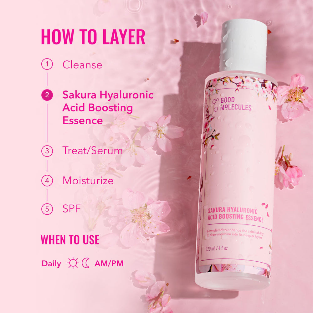 Good Molecules fermented sakura and sake lees ingredients highlight antioxidant support.