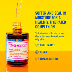 Close-up of Good Molecules Squalane Oil dropper ready for daily skin hydration.