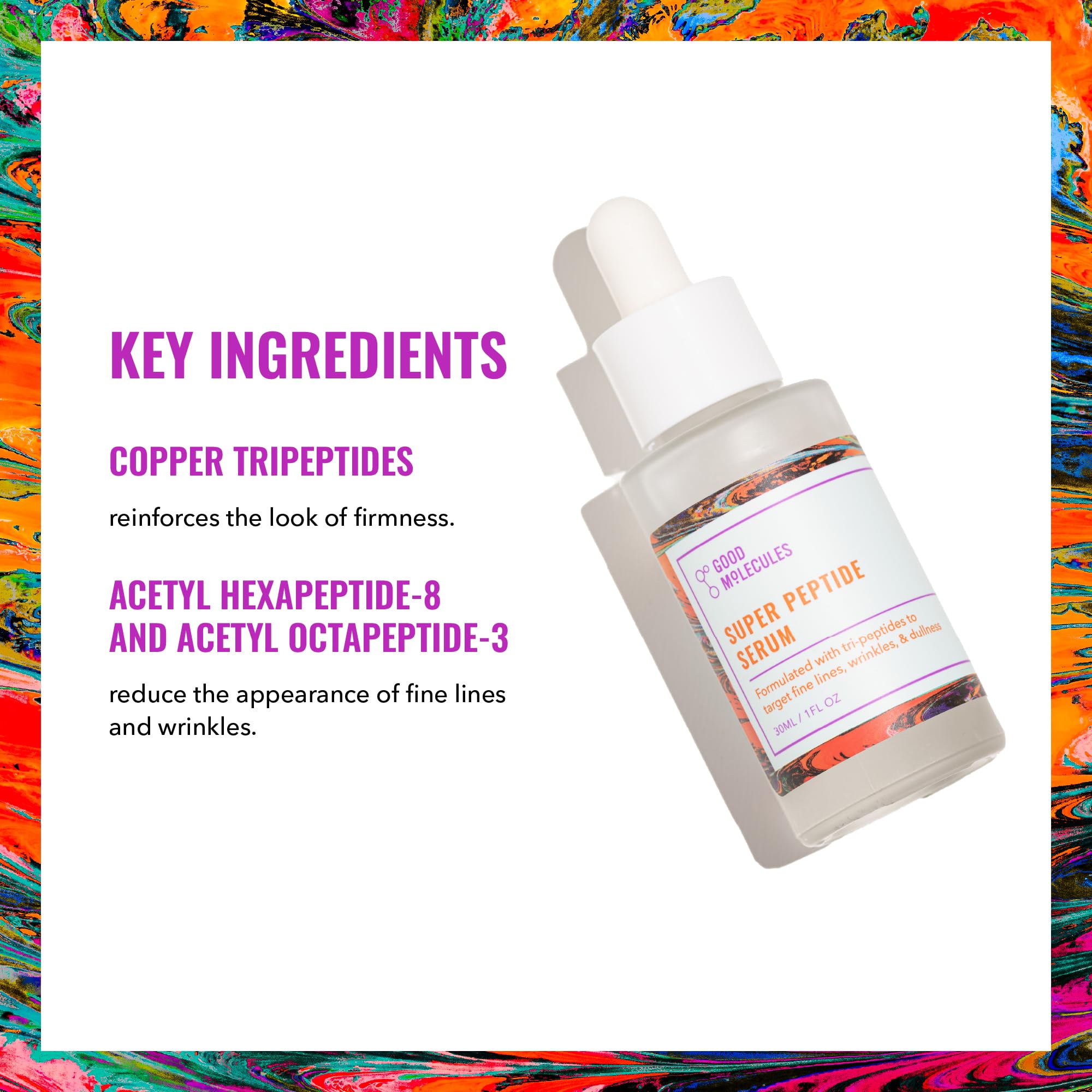 Good Molecules Super Peptide Serum texture on skin suggesting smooth, hydrated results