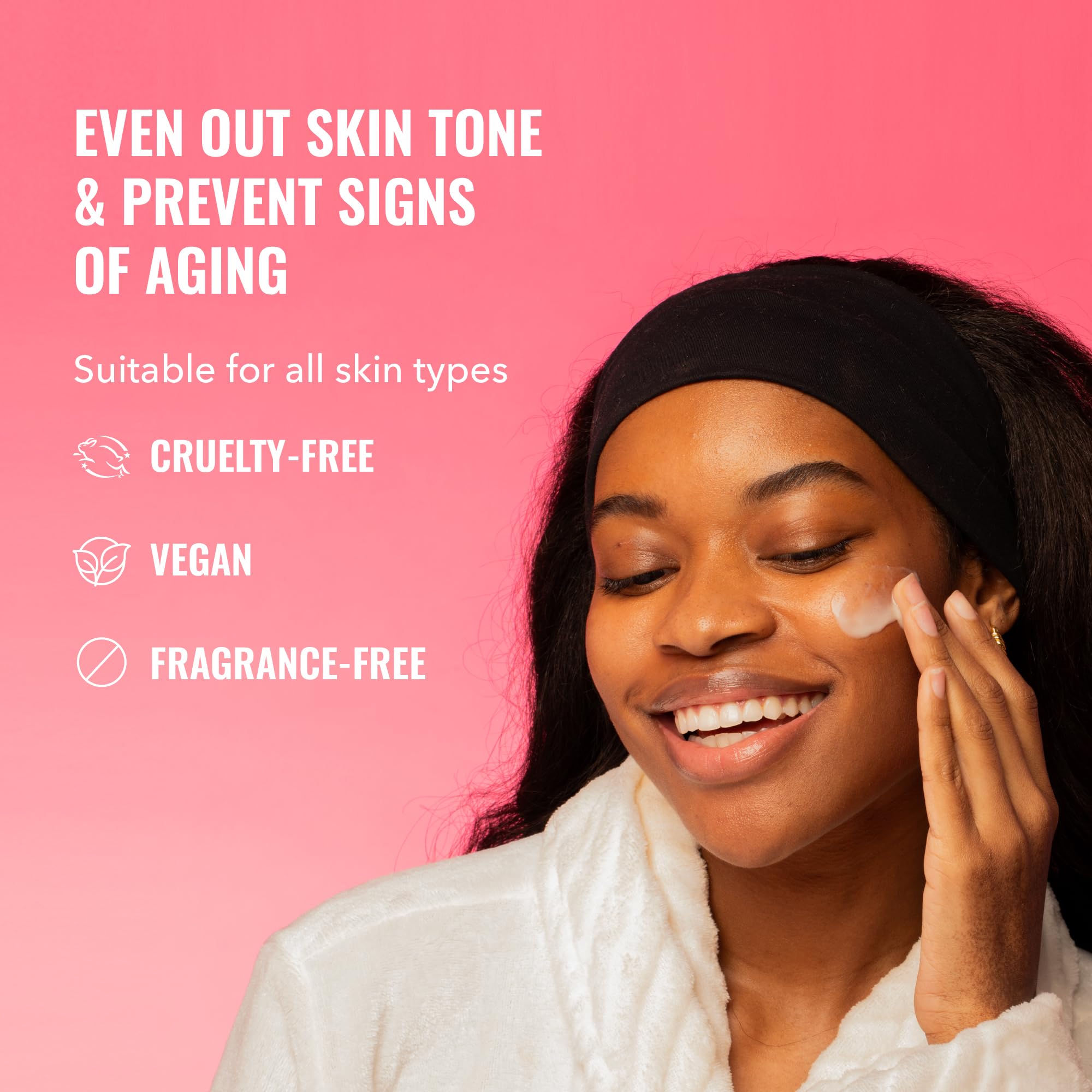 Good Molecules Vitamin C Serum with Oryzanol pump for smooth, radiant application.