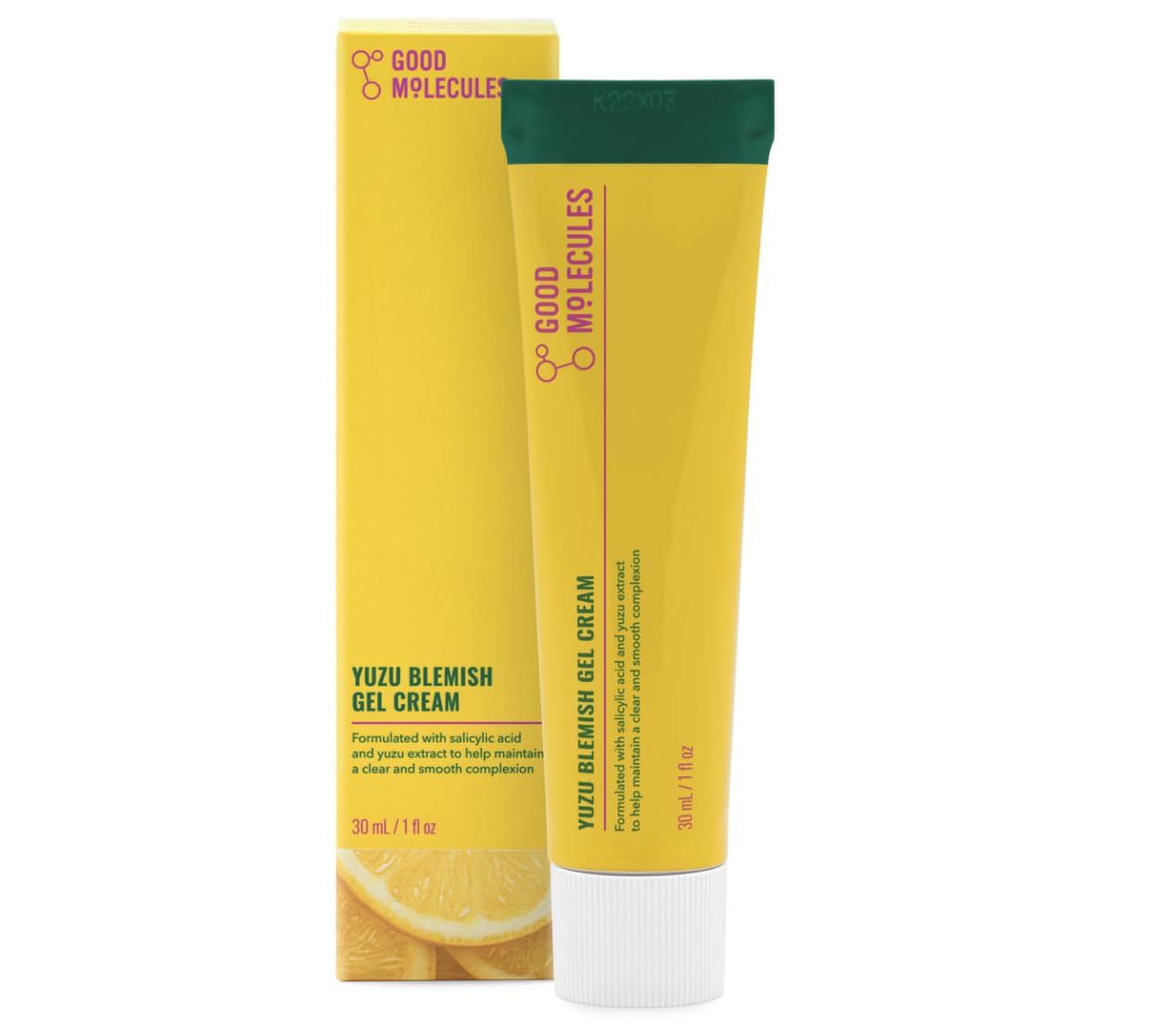 Good Molecules Yuzu Blemish Gel Cream bottle shown for daily acne care
