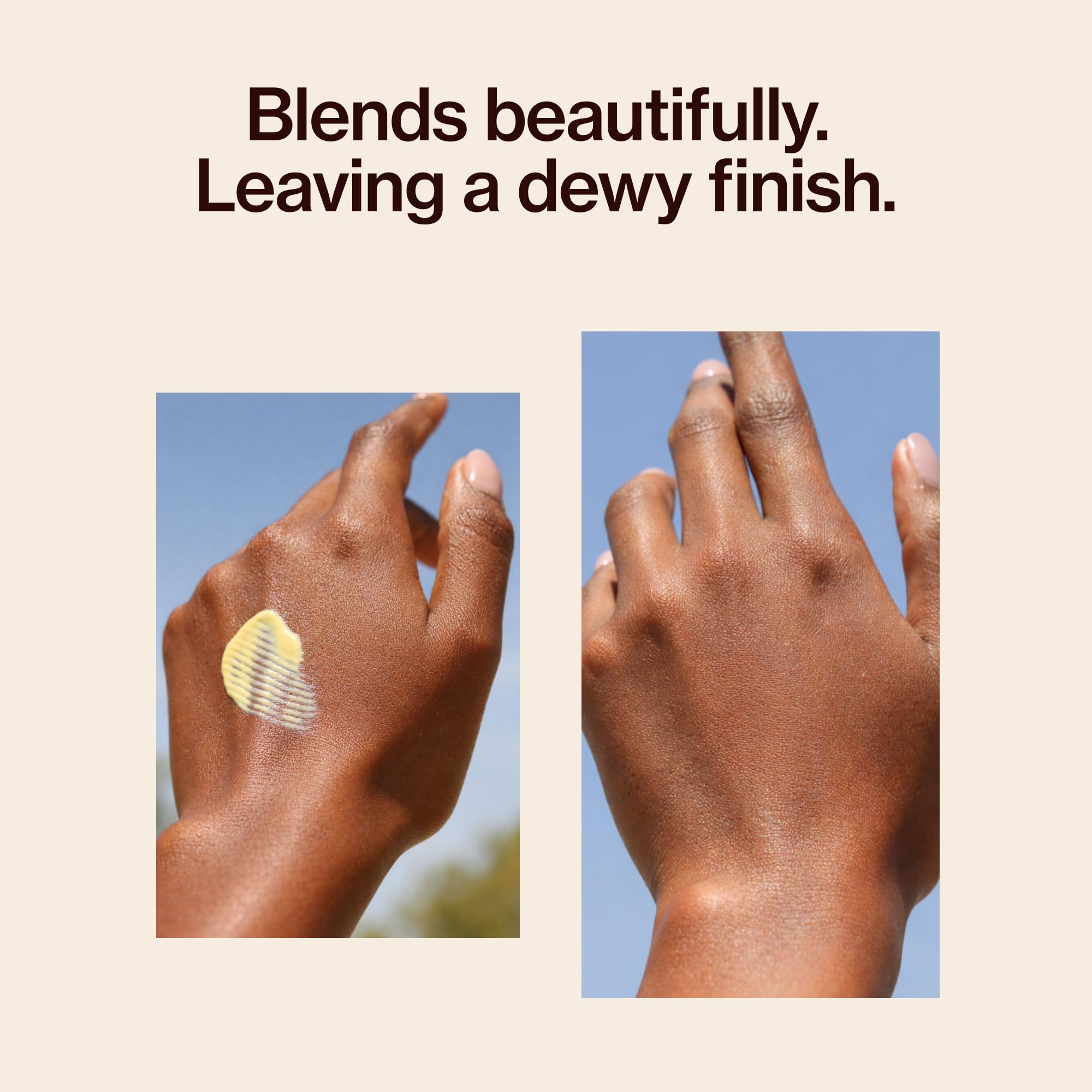 Good Weather Skin The One Daily Sun Cream swatch on skin revealing natural glow