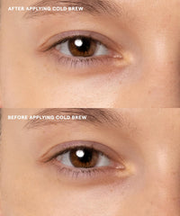GOOD WEIRD Niacinamide-under-eye serum close-up emphasizing even-toned, refreshed look.