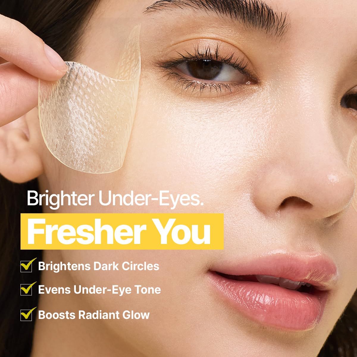 GOODAL Eye Patches applied under eyes for refreshed tone