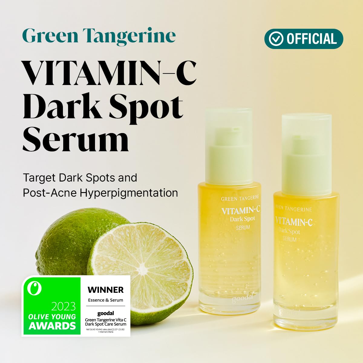 GOODAL green tangerine serum dropper close-up showing precise application