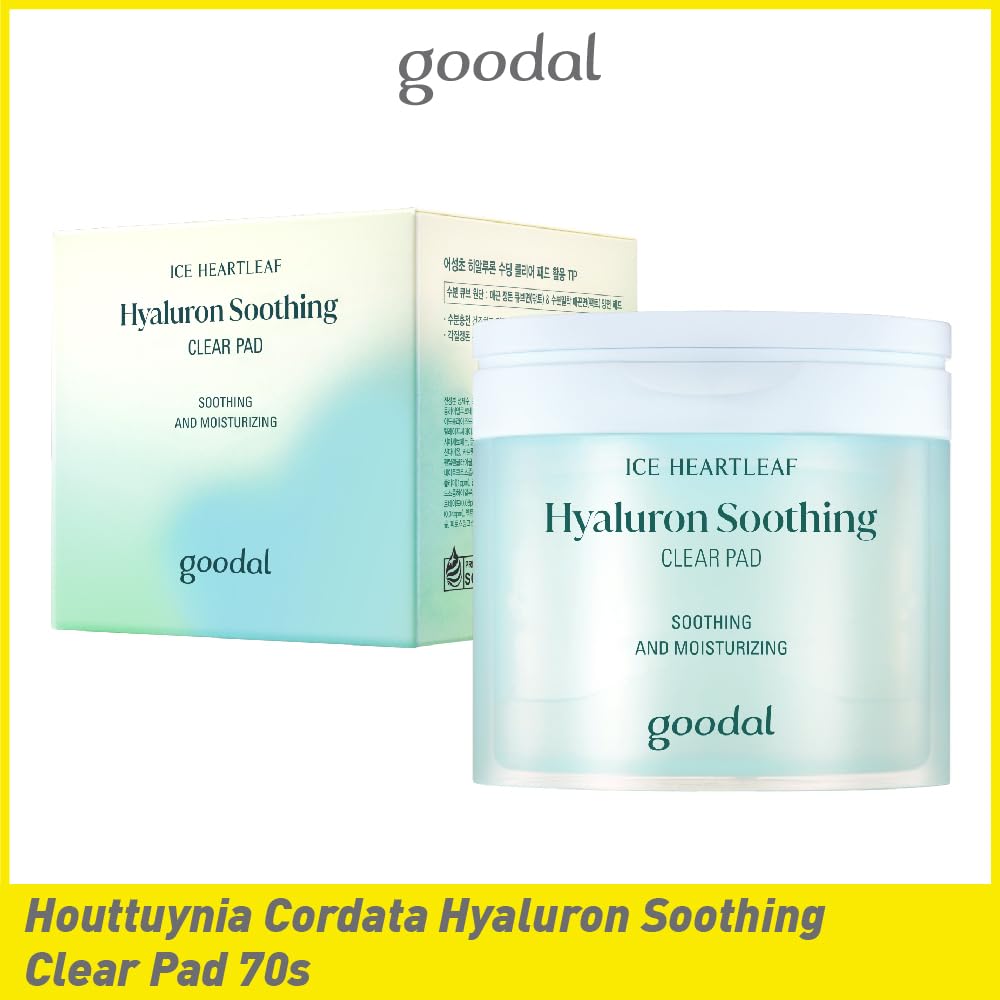 GOODAL Heartleaf pad fabric infused with heartleaf extract for gentle redness balance.