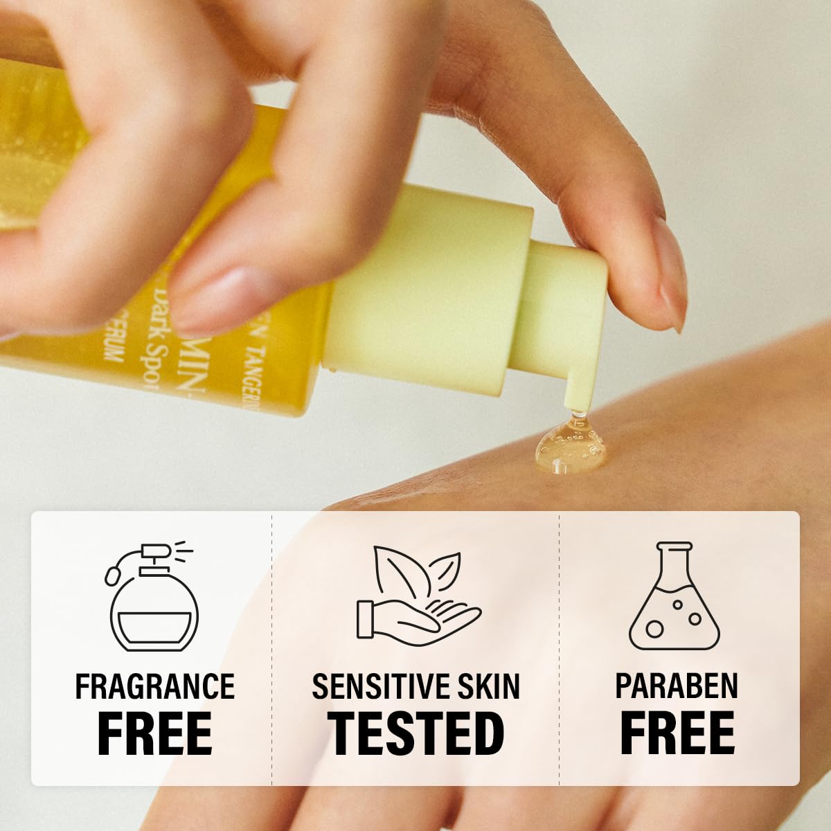 GOODAL vitamin C serum texture close-up highlights clear, light hydration