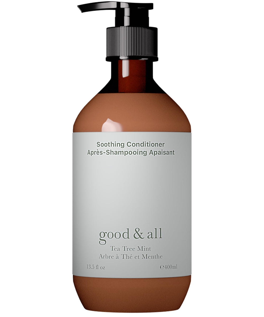 GOOD&ALL Tea Tree Conditioner bottle showing fragrance-free formula for color-treated hair
