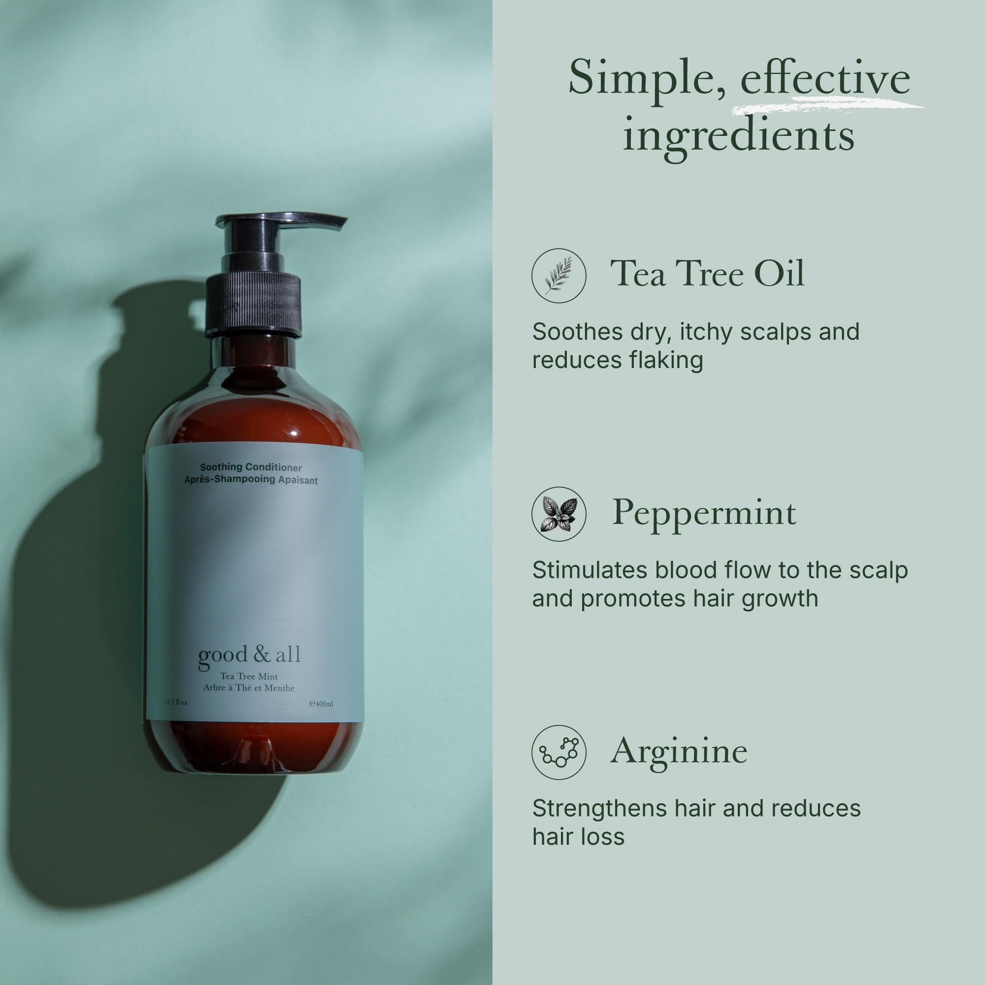 GOOD&ALL Tea Tree Conditioner on curly hair for smoother manageability