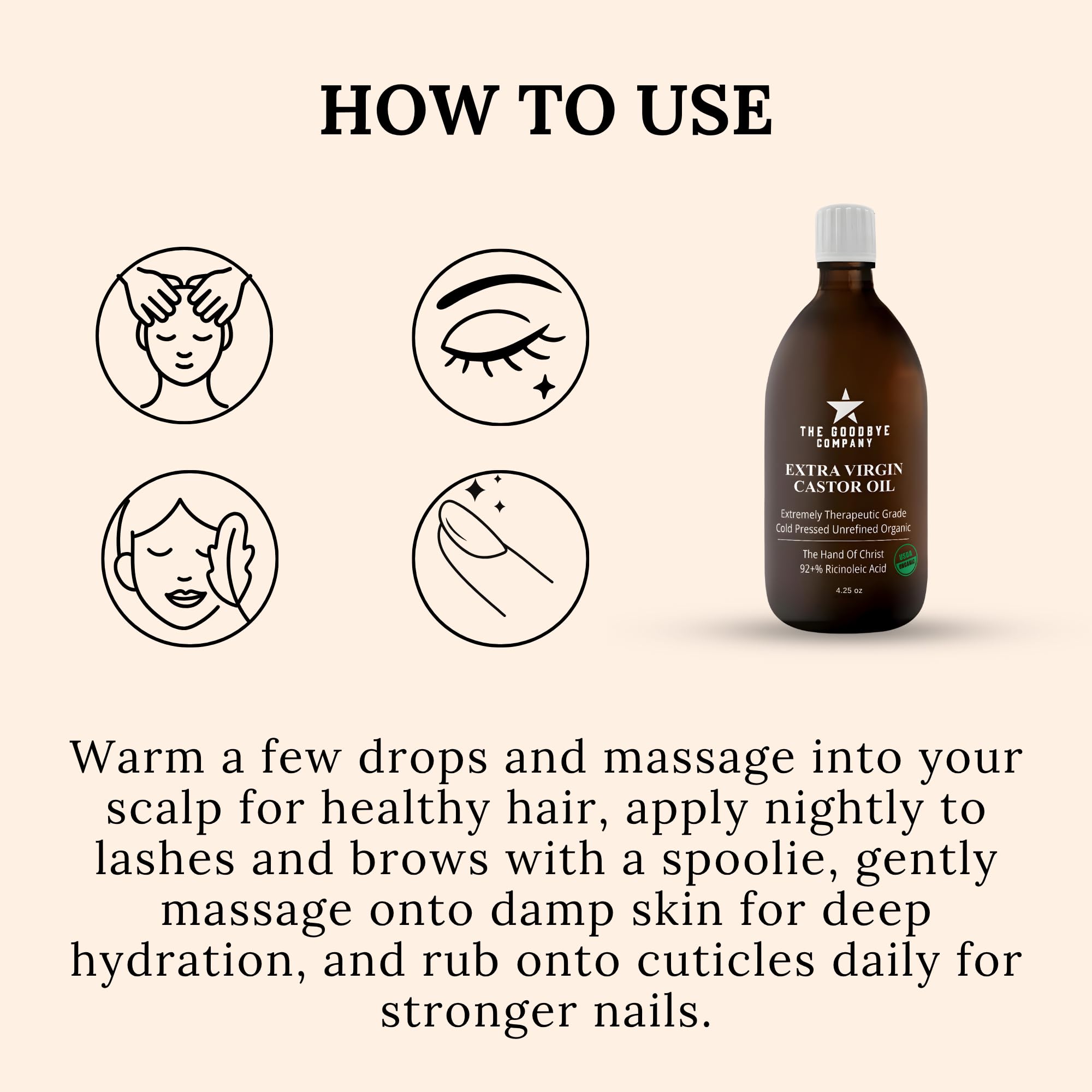 Label highlights cold-pressed extraction and purity for sensitive skin.